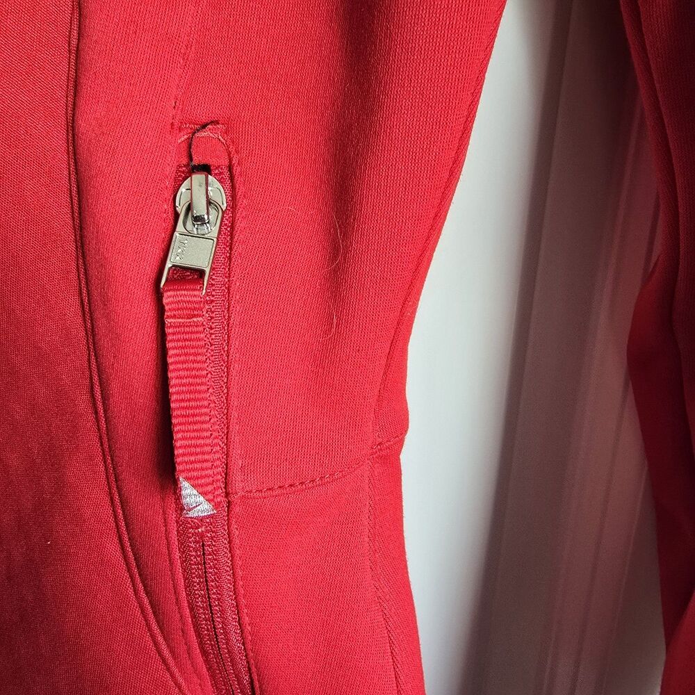Nike FIT Therma Running Full Zip Jacket Med Red Phone & Zip Pockets - Picture 4 of 8